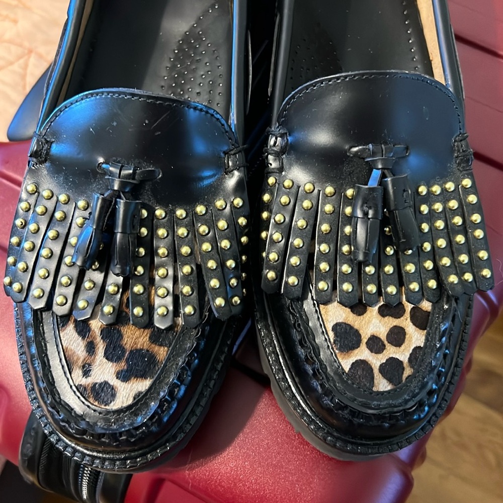 G.H. Bass Weejuns Leopard studded loafers NBW
